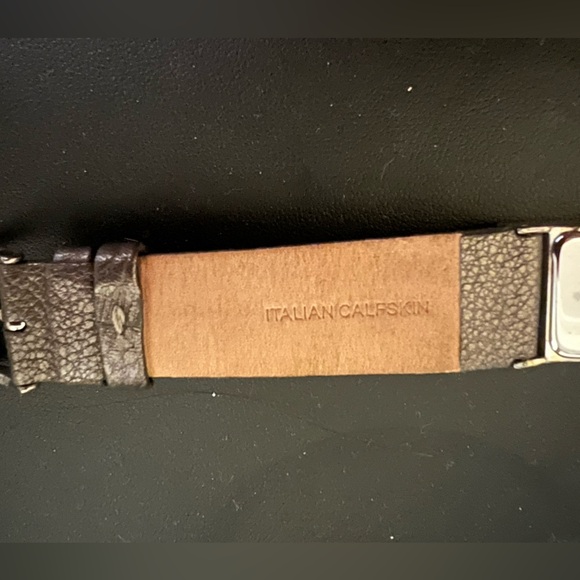 Brighton Osaka Watch Women Silver Tone Rectangle Dial Italian Calfskin - Picture 7 of 14